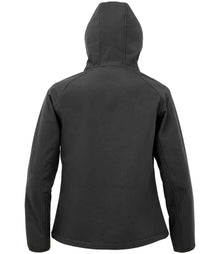 Result Recycled Ladies Three Layer Printable Hooded Soft Shell Jacket RS911F - RS911F Black Back
