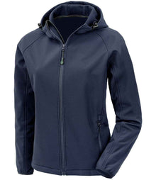 Result Recycled Ladies Three Layer Printable Hooded Soft Shell Jacket RS911F - Navy