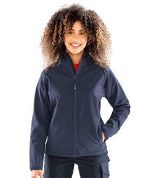 Result Recycled Ladies Three Layer Printable Hooded Soft Shell Jacket RS911F - RS911F Navy Model