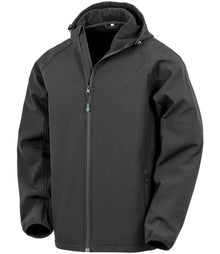 Result Recycled Three Layer Printable Hooded Soft Shell Jacket RS911M - Black