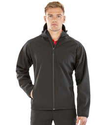 Result Recycled Three Layer Printable Hooded Soft Shell Jacket RS911M - RS911M Black Model
