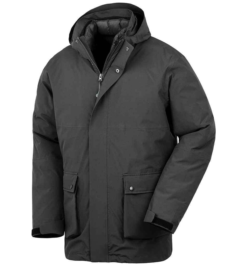 Result Recycled 3-in-1 Padded Ripstop Jacket RS920 - Black