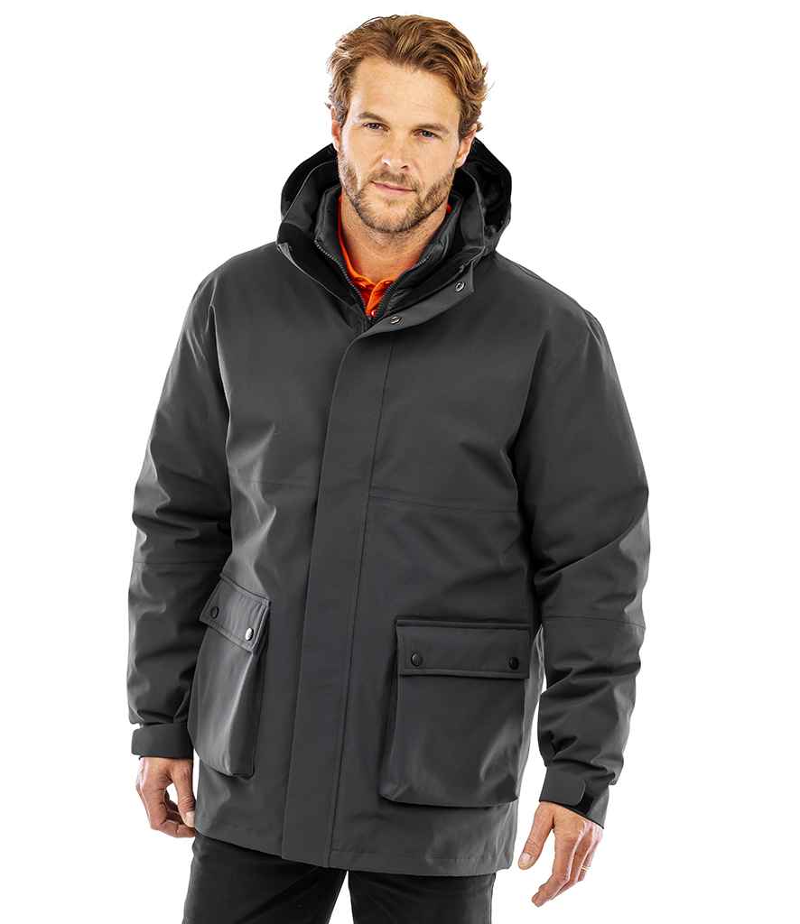 Result Recycled 3-in-1 Padded Ripstop Jacket RS920 - RS920 Black Model