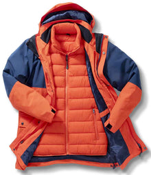 Result Recycled 3-in-1 Padded Ripstop Jacket RS920 - RS920 Orange/Navy Detail