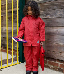 Result Kids Waterproof Jacket/Trouser Suit in Carry Bag RS95B - RS95B Red Model