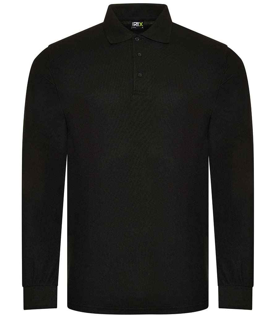 Pro RTX Pro Long Sleeve Piqué Polo Shirt RX102 - Black
