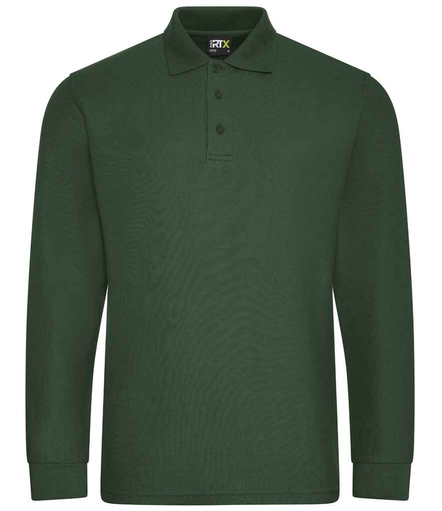 Pro RTX Pro Long Sleeve Piqué Polo Shirt RX102 - Bottle Green