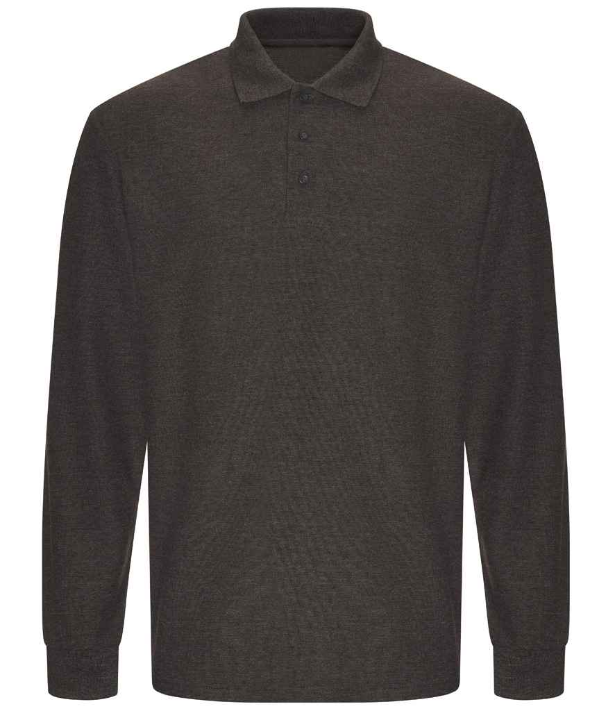Pro RTX Pro Long Sleeve Piqué Polo Shirt RX102 - Charcoal