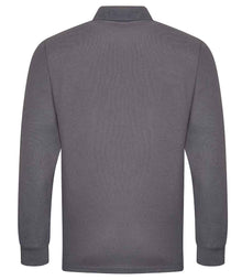 Pro RTX Pro Long Sleeve Piqué Polo Shirt RX102 - RX102 Solid Grey Back