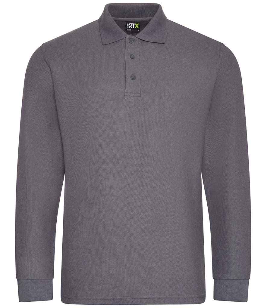 Pro RTX Pro Long Sleeve Piqué Polo Shirt RX102 - Solid Grey