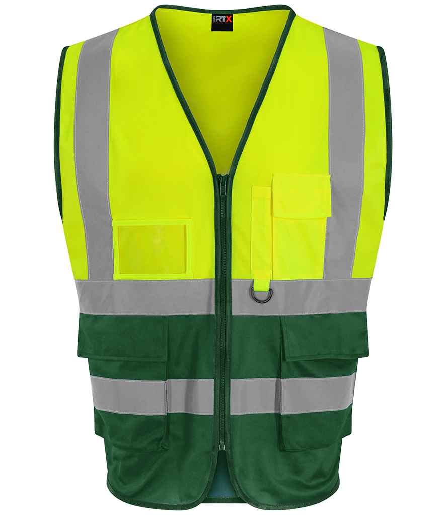 Pro RTX High Visibility Executive Waistcoat RX705 - Yellow/Paramedic Green
