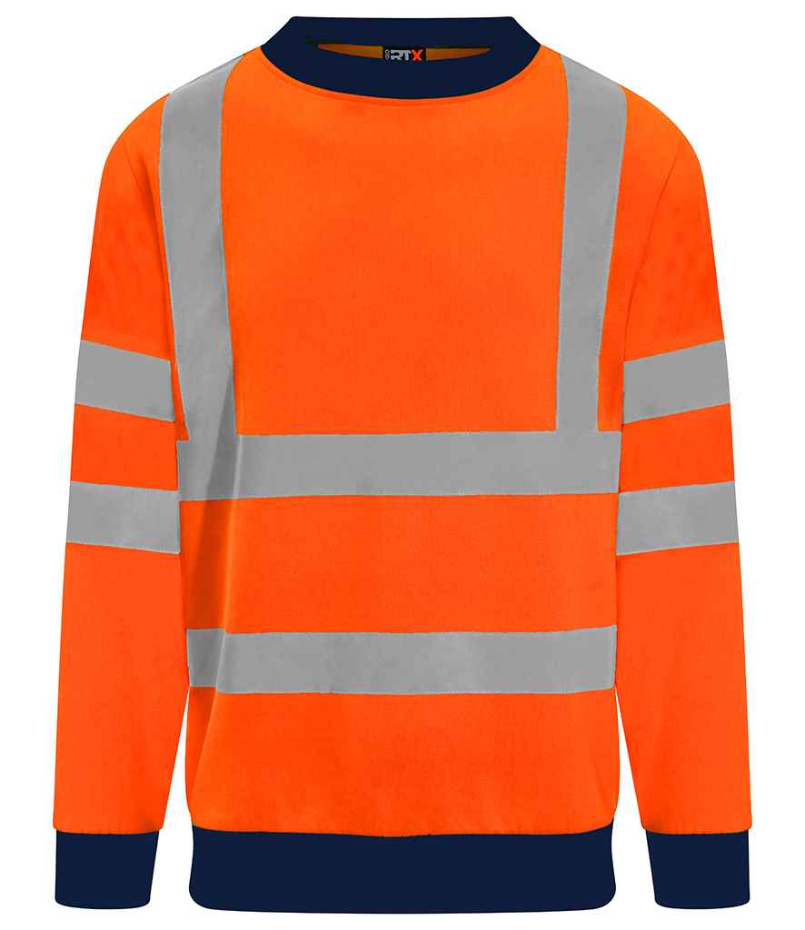 Pro RTX High Visibility Two Tone Sweatshirt RX730 - Orange/Navy