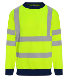Pro RTX High Visibility Two Tone Sweatshirt RX730 - Yellow/Navy