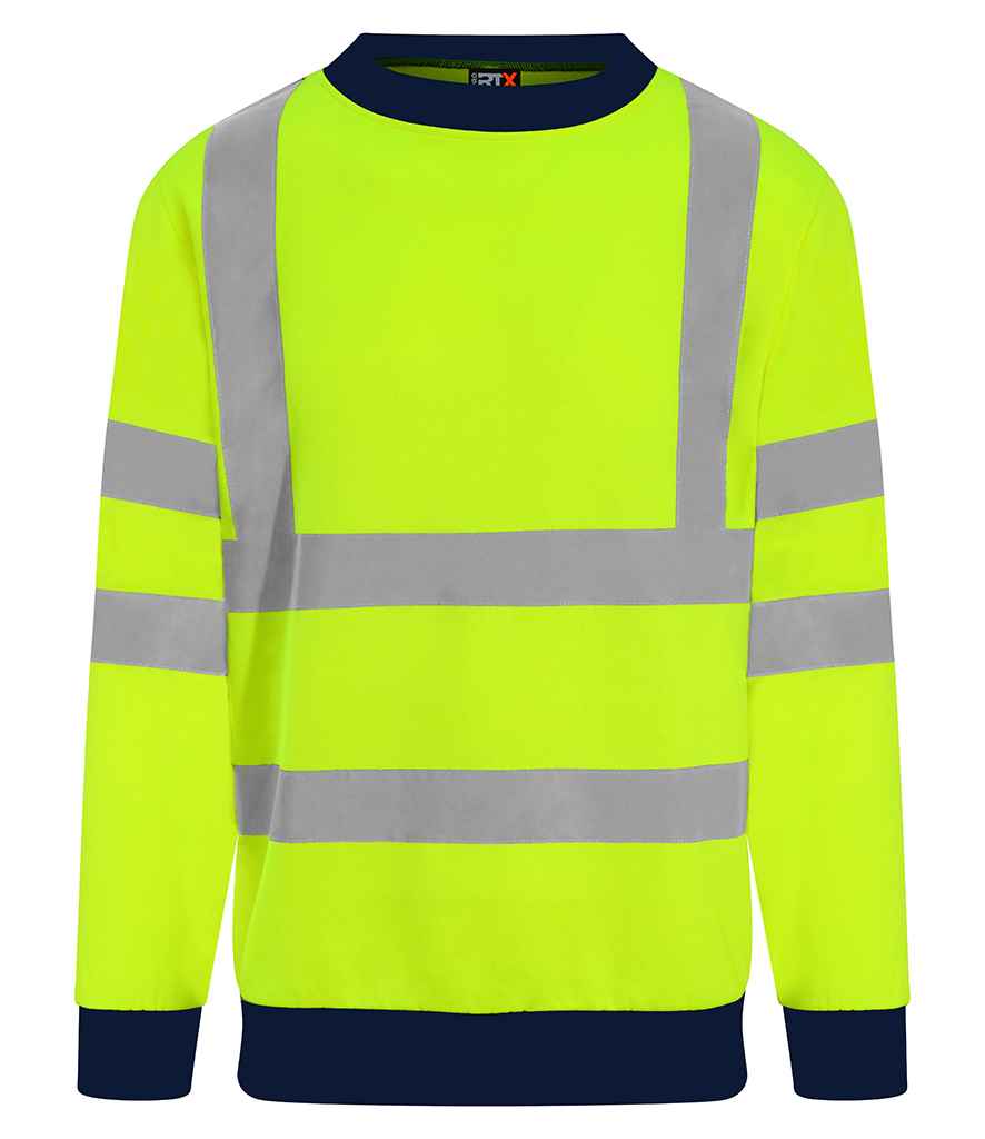 Pro RTX High Visibility Two Tone Sweatshirt RX730 - Yellow/Navy