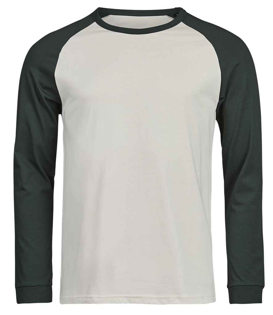 Tee Jays Unlabeled Baseball T-Shirt T1170 - Cement/Dark Green