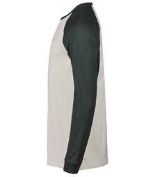 Tee Jays Unlabeled Baseball T-Shirt T1170 - T1170 Cement/Dark Green Side
