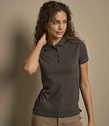 Tee Jays Ladies Heavy Cotton Piqué Polo Shirt T1401 - T1401 Dark Grey Model