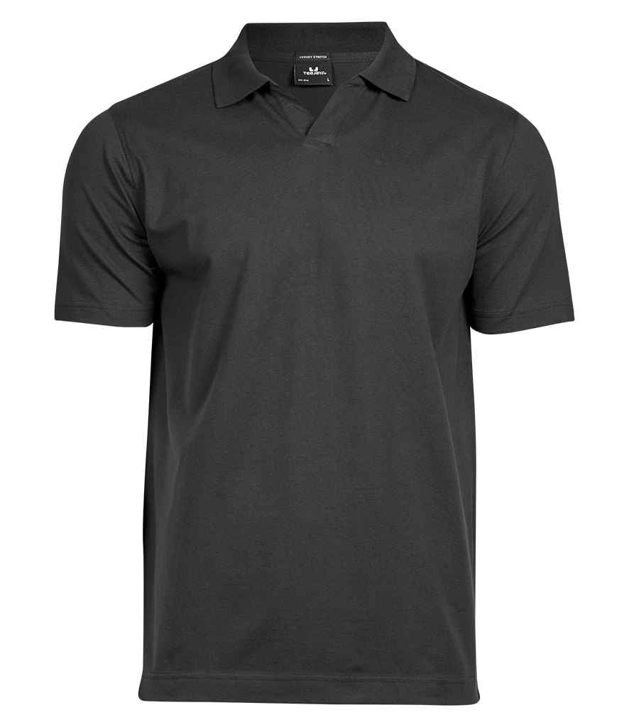 Tee Jays Luxury Stretch V Neck Polo Shirt T1404 - Black