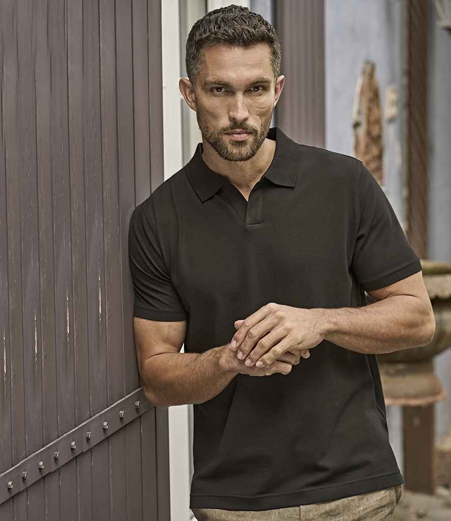 Tee Jays Luxury Stretch V Neck Polo Shirt T1404 - T1404 Black Model
