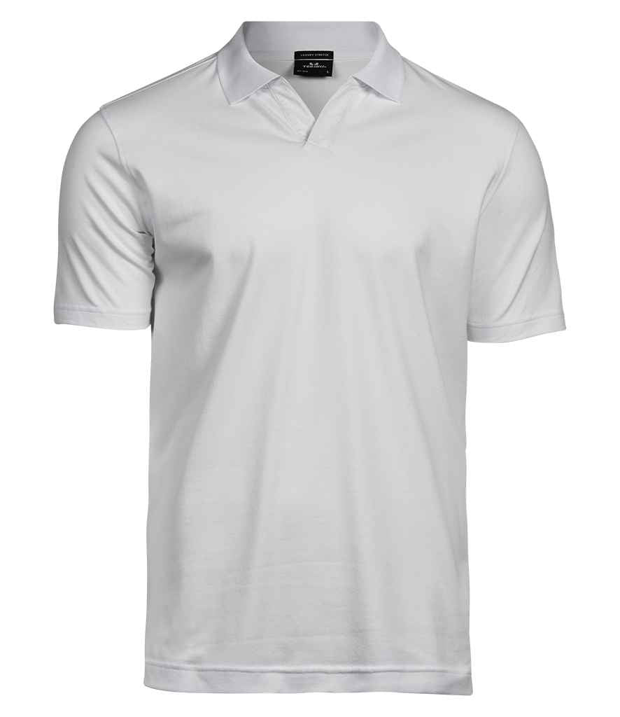 Tee Jays Luxury Stretch V Neck Polo Shirt T1404 - White