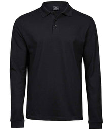 Tee Jays Luxury Stretch Long Sleeve Polo Shirt T1406 - Black
