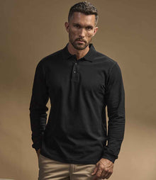 Tee Jays Luxury Stretch Long Sleeve Polo Shirt T1406 - T1406 Black Model