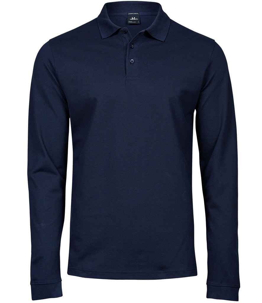 Tee Jays Luxury Stretch Long Sleeve Polo Shirt T1406 - Navy