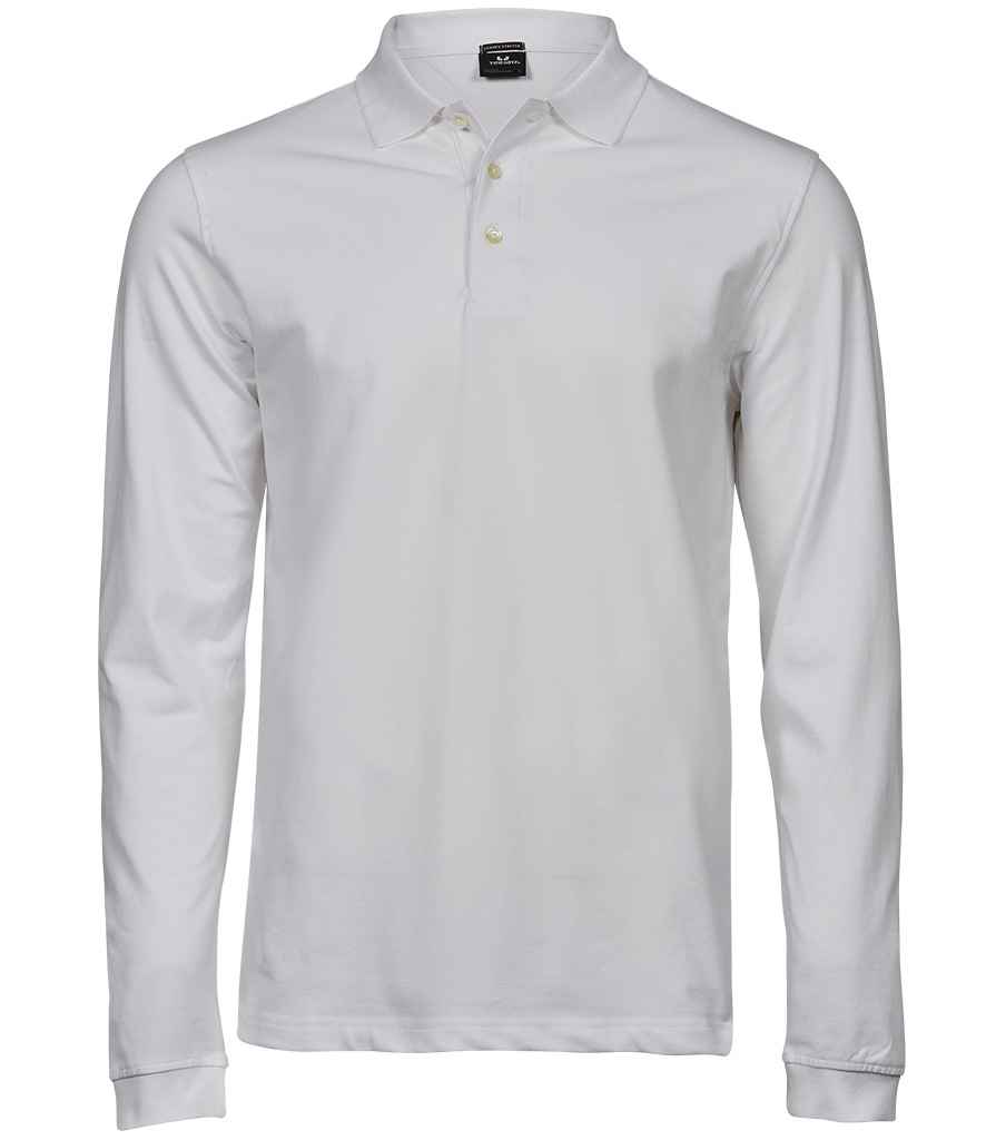Tee Jays Luxury Stretch Long Sleeve Polo Shirt T1406 - White