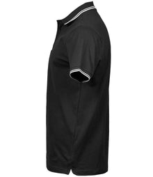 Tee Jays Luxury Stretch Tipped Polo Shirt T1407 - T1407 Black/White Side