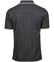 Tee Jays Luxury Stretch Tipped Polo Shirt T1407 - T1407 Dark Grey/White Back