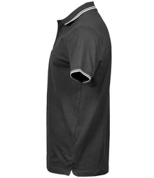 Tee Jays Luxury Stretch Tipped Polo Shirt T1407 - T1407 Dark Grey/White Side