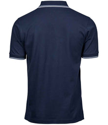 Tee Jays Luxury Stretch Tipped Polo Shirt T1407 - T1407 Navy/White Back