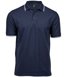 Tee Jays Luxury Stretch Tipped Polo Shirt T1407 - Navy/White