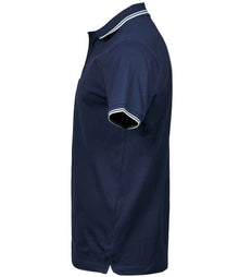 Tee Jays Luxury Stretch Tipped Polo Shirt T1407 - T1407 Navy/White Side