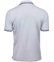 Tee Jays Luxury Stretch Tipped Polo Shirt T1407 - T1407 White/Navy Back
