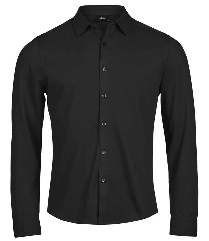 Tee Jays Luxury Organic Stretch Long Sleeve Shirt T1416 - Black