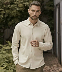 Tee Jays Luxury Organic Stretch Long Sleeve Shirt T1416 - T1416 Cement Model