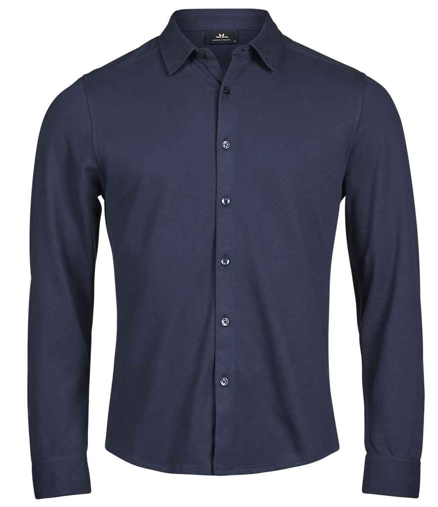 Tee Jays Luxury Organic Stretch Long Sleeve Shirt T1416 - Navy