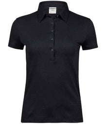 Tee Jays Ladies Pima Cotton Interlock Polo Shirt T1441 - Black