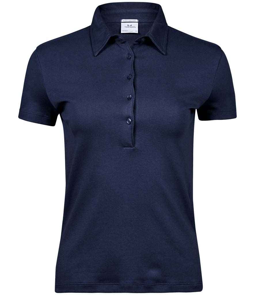 Tee Jays Ladies Pima Cotton Interlock Polo Shirt T1441 - Navy