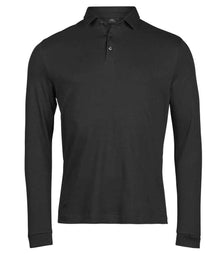 Tee Jays Pima Cotton Long Sleeve Polo Shirt T1442 - Black