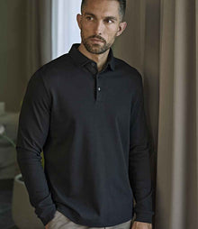 Tee Jays Pima Cotton Long Sleeve Polo Shirt T1442 - T1442 Black Model