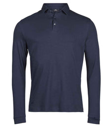 Tee Jays Pima Cotton Long Sleeve Polo Shirt T1442 - Navy