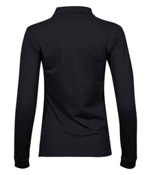 Tee Jays Ladies Luxury Stretch Long Sleeve Polo Shirt T146 - T146 Black Back