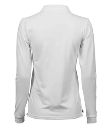 Tee Jays Ladies Luxury Stretch Long Sleeve Polo Shirt T146 - T146 White Back
