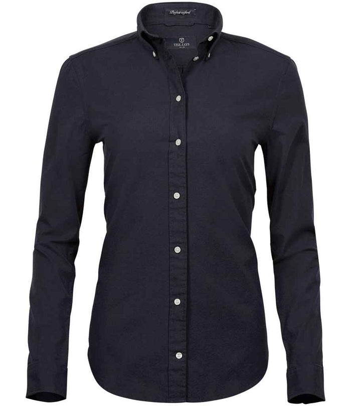 Tee Jays Ladies Perfect Long Sleeve Oxford Shirt T4001 - Black