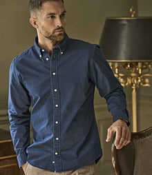 Tee Jays Long Sleeve Casual Twill Shirt T4002 - T4002 Indigo Model