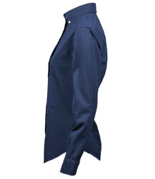 Tee Jays Ladies Long Sleeve Casual Twill Shirt T4003 - T4003 Indigo Side