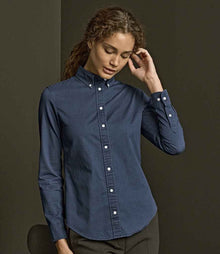 Tee Jays Ladies Long Sleeve Casual Twill Shirt T4003 - T4003 Indigo Model