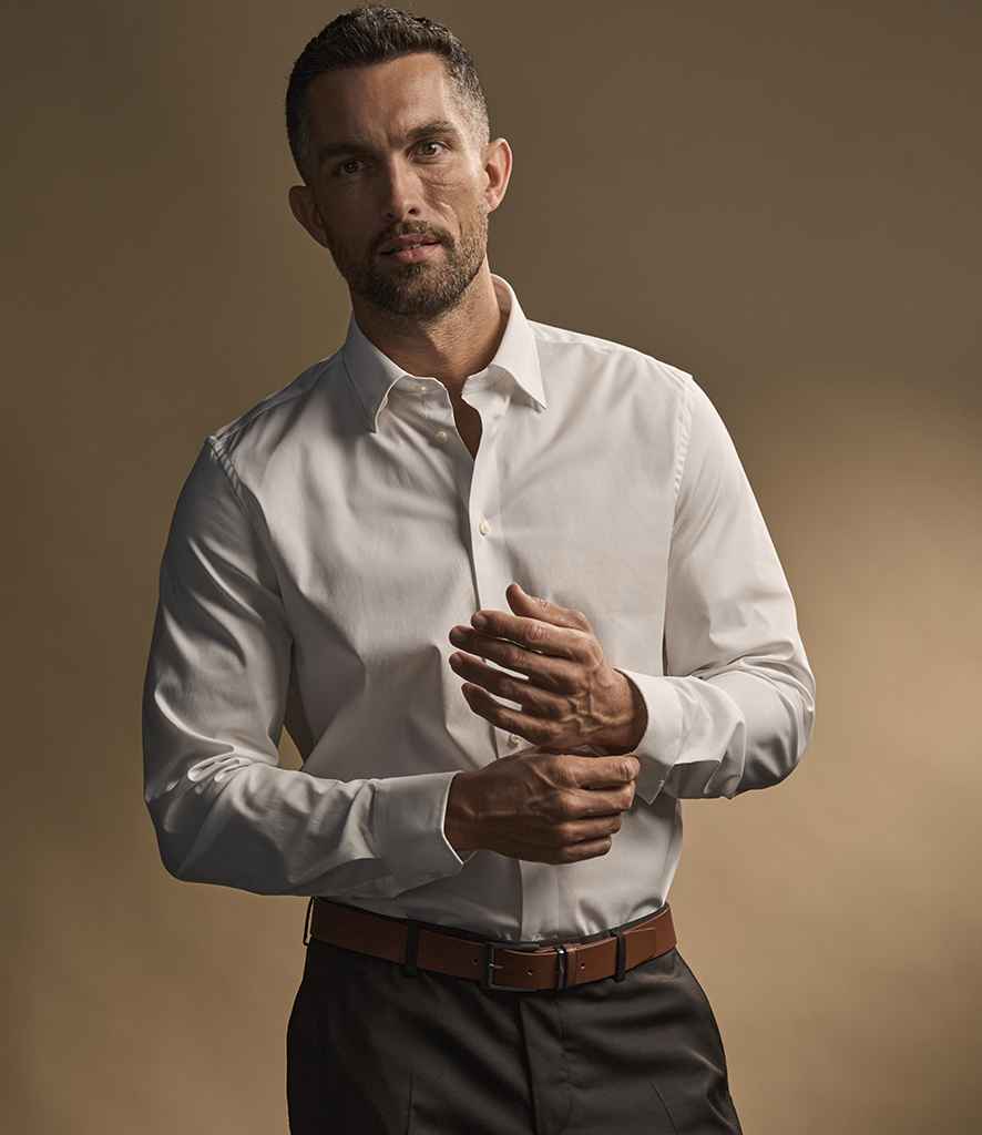 Tee Jays Luxury Stretch Long Sleeve Shirt T4024 - T4024 White Model